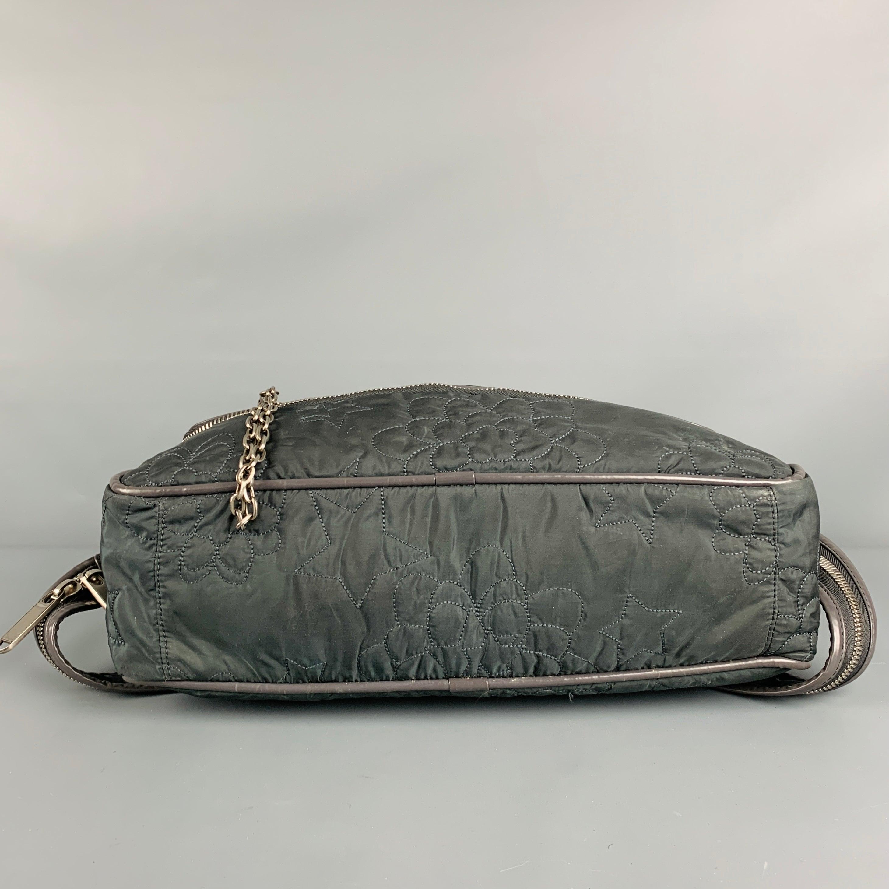 STELLA McCARTNEY Grey Embroidered Nylon Cross Body Handbag For Sale 2