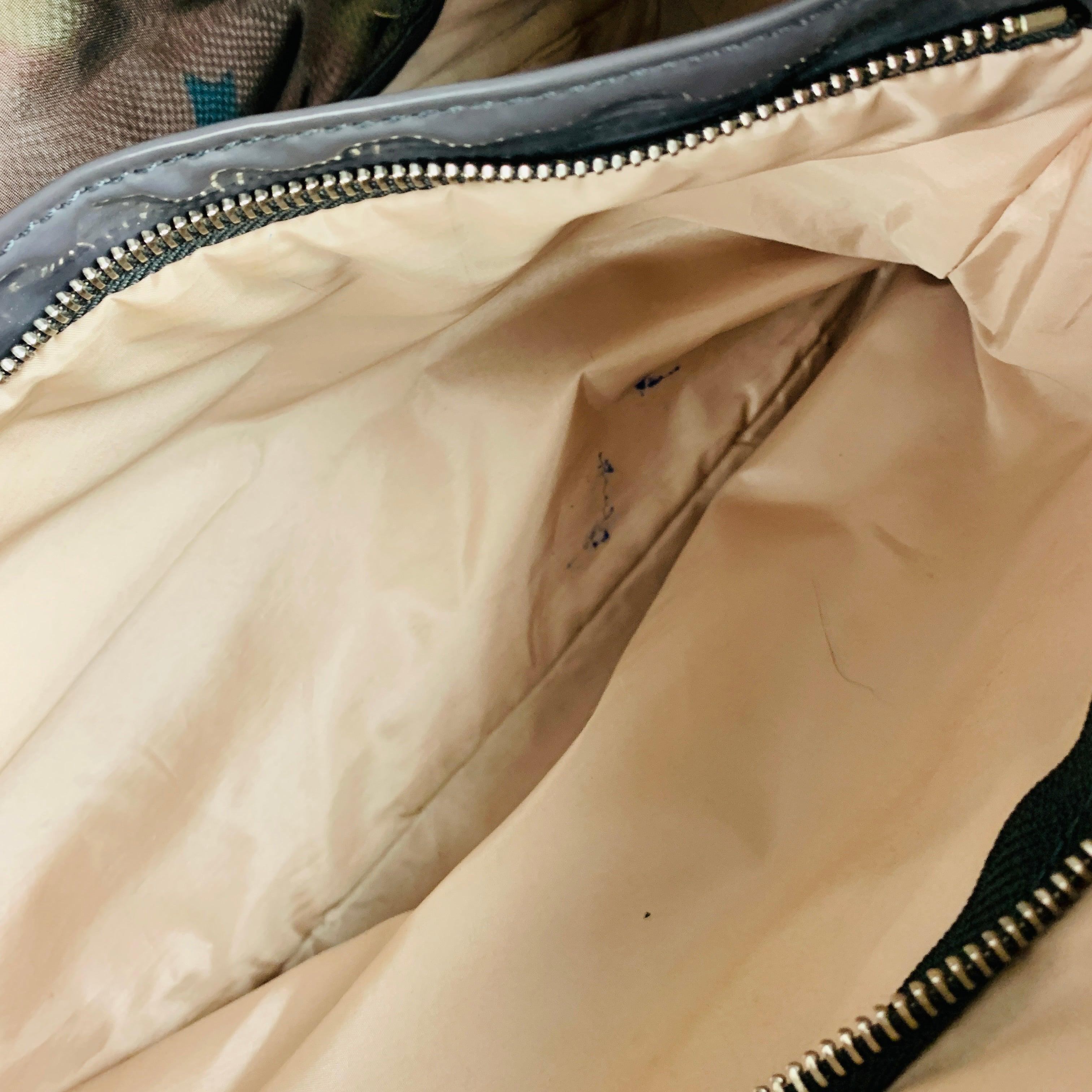 STELLA McCARTNEY Grey Embroidered Nylon Cross Body Handbag For Sale 5