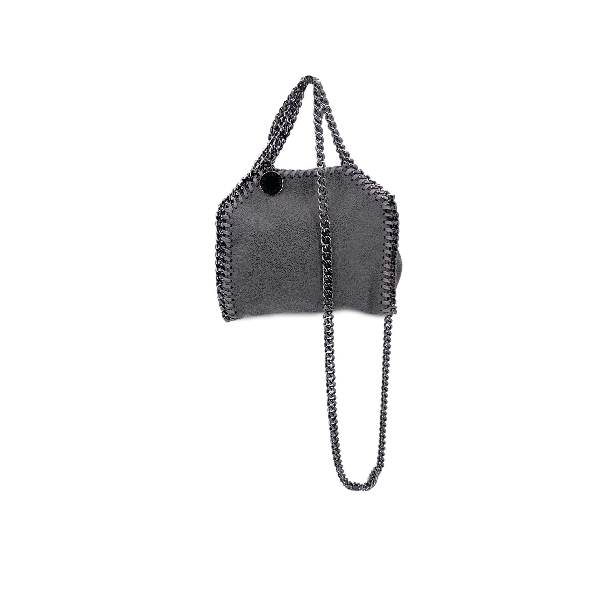 Gray Stella McCartney Grey Falabella Micro Crossbody Shoulder Bag