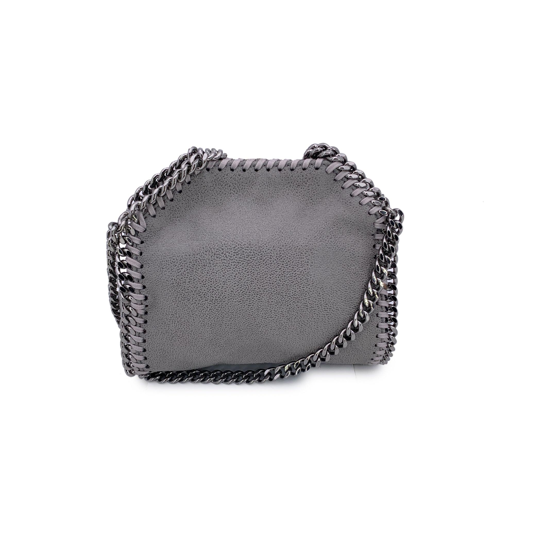 Stella McCartney Grey Falabella Micro Crossbody Shoulder Bag In Excellent Condition In Rome, Rome