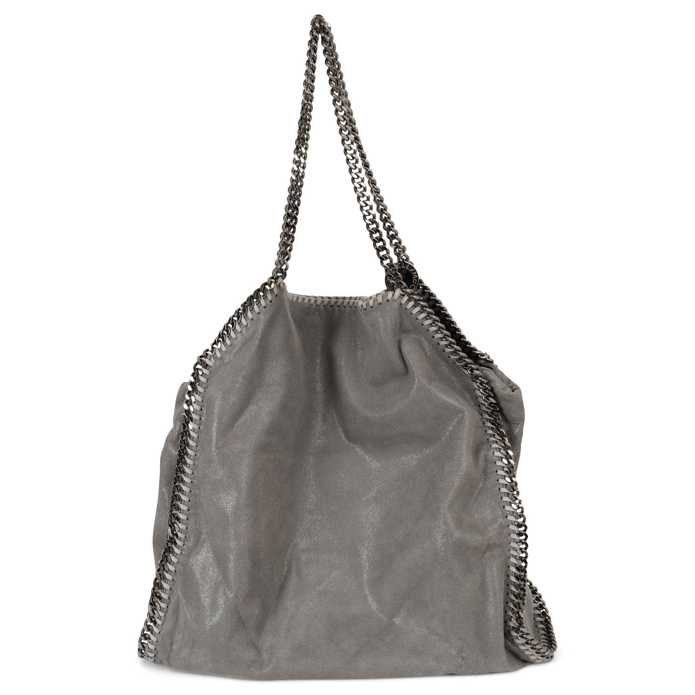 Gris Stella McCartney - Sac FALABELLA LARGE FOLD-OVER TOTE en simili-cuir gris en vente