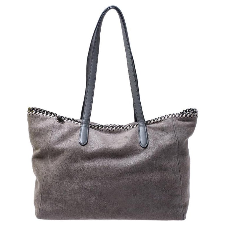 Stella McCartney Grey Faux Leather Falabella Shopper Tote For Sale at ...