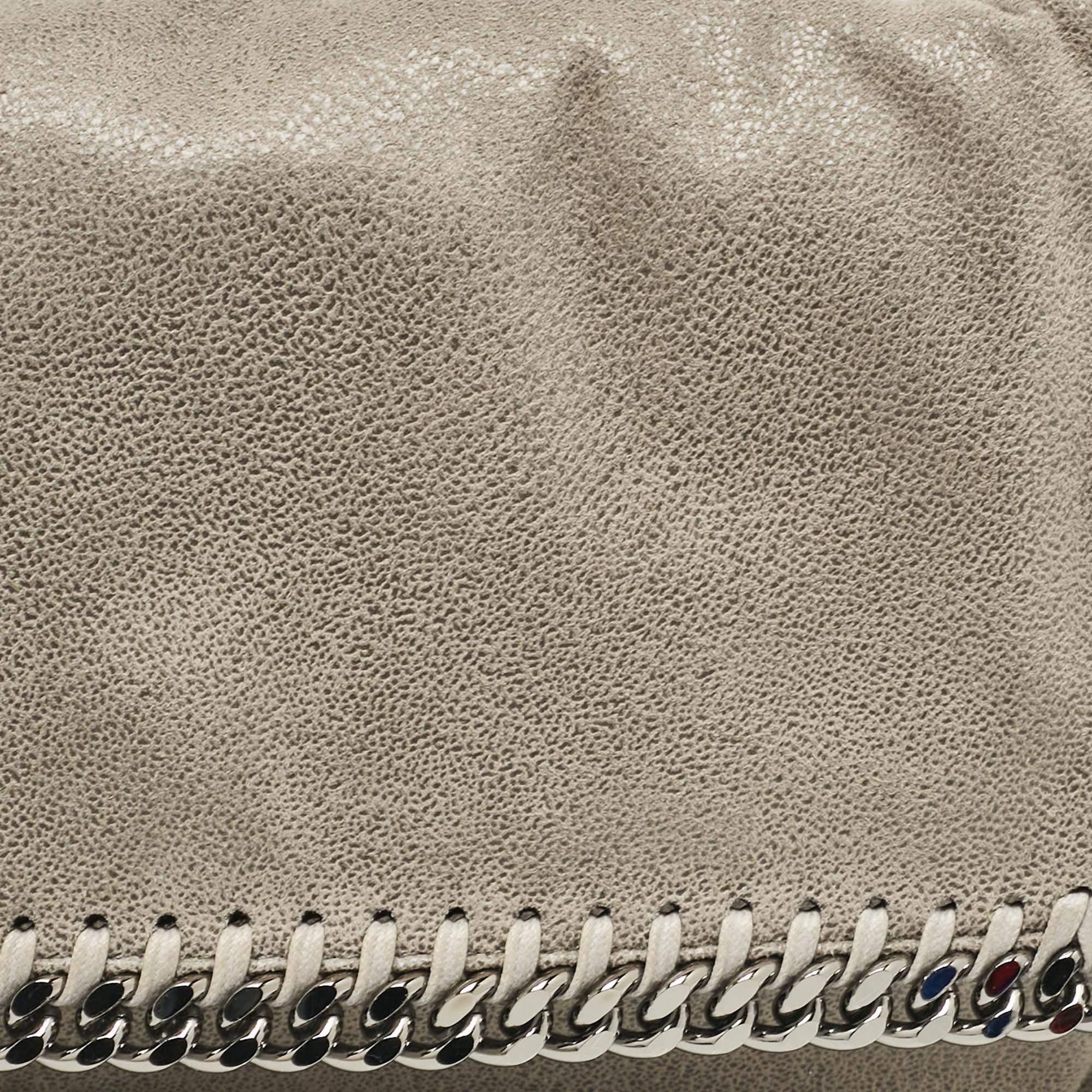 Women's Stella McCartney Grey Faux Suede Falabella Flap Bag