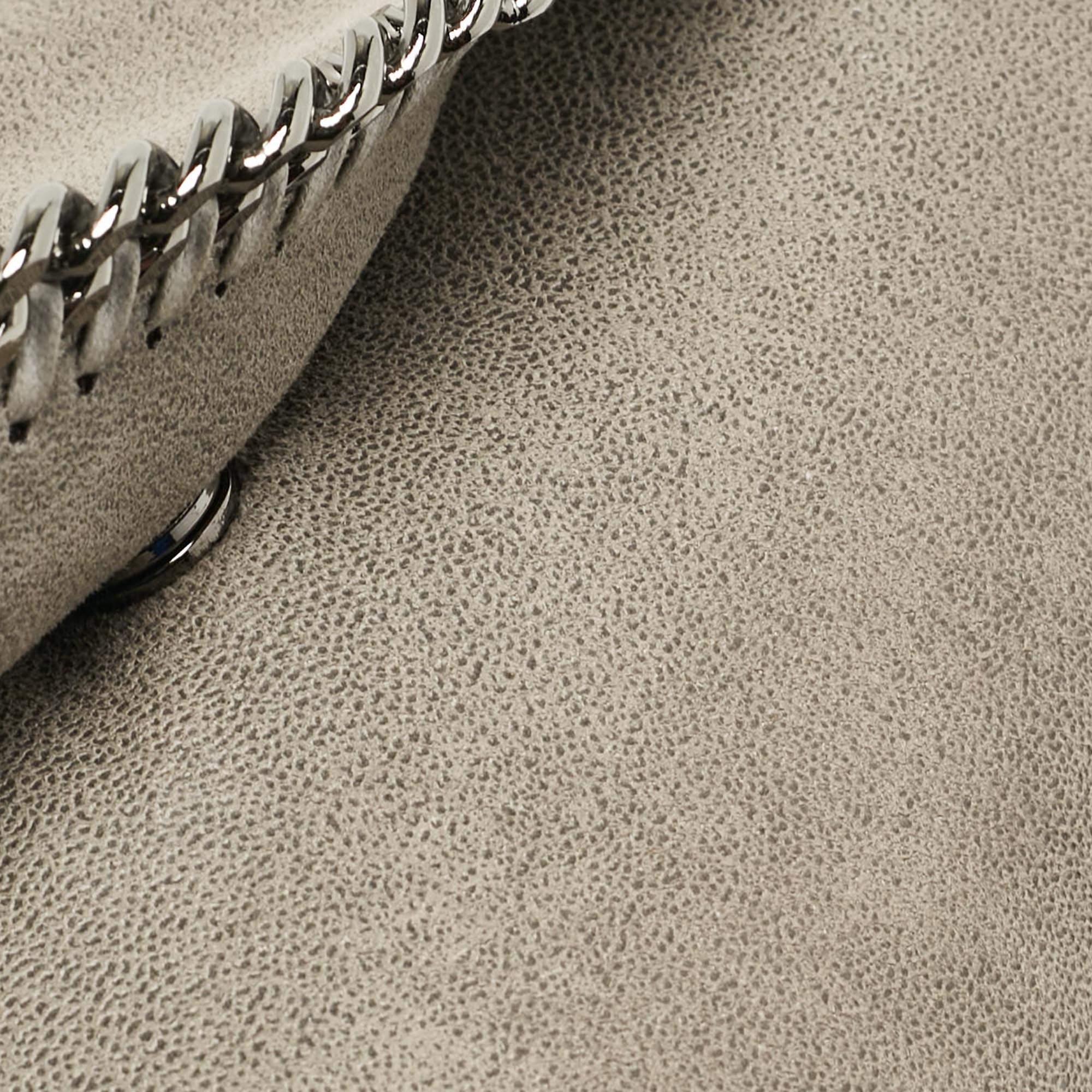 Stella McCartney Grey Faux Suede Falabella Flap Bag 3