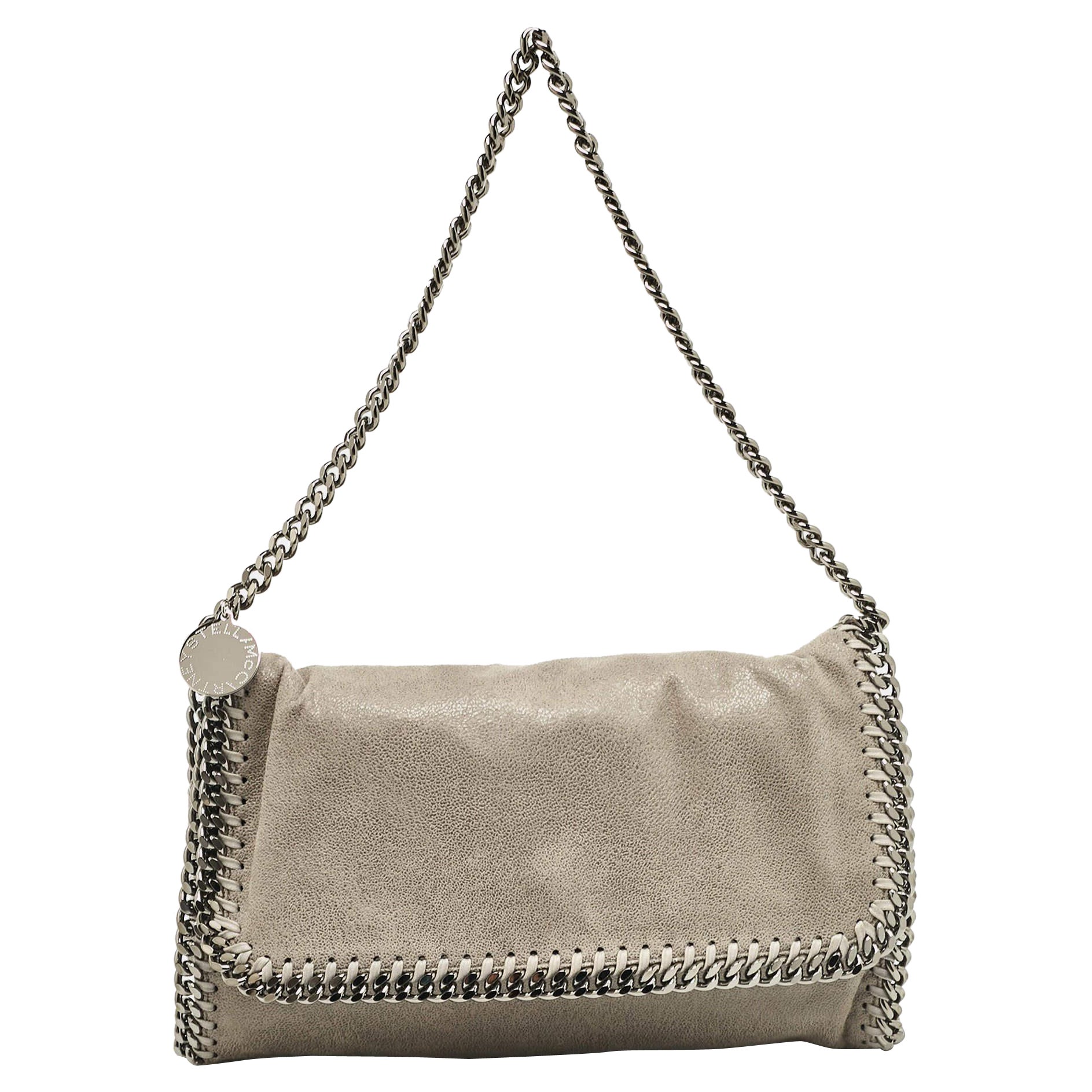 Stella McCartney Grey Faux Suede Falabella Flap Bag