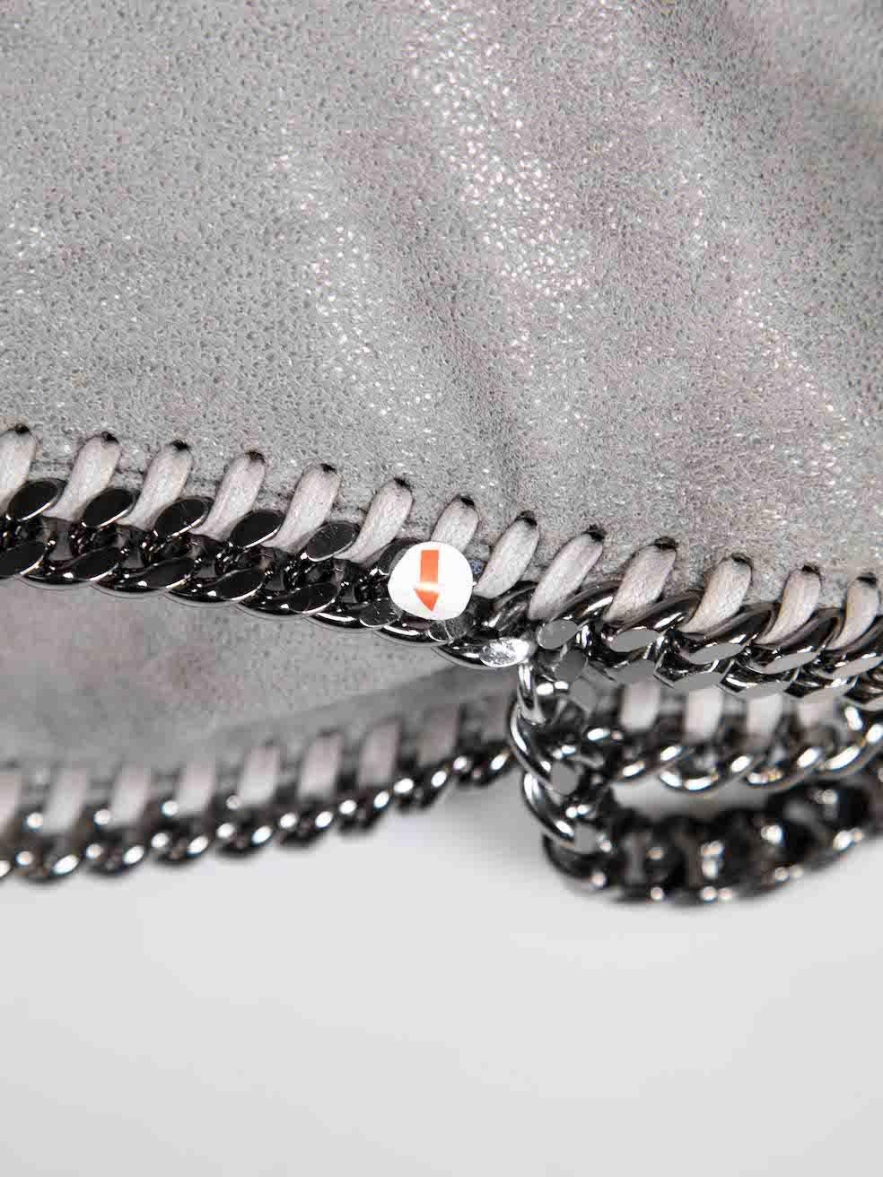 Stella McCartney Grey Faux Suede Medium Falabella Tote For Sale 3