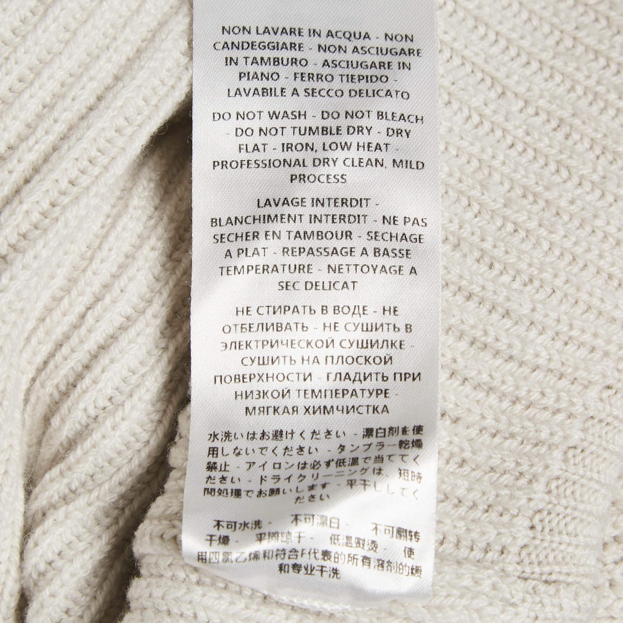 Stella McCartney Grey Lace Trim Rib Knit Asymmetric Sweater S 3