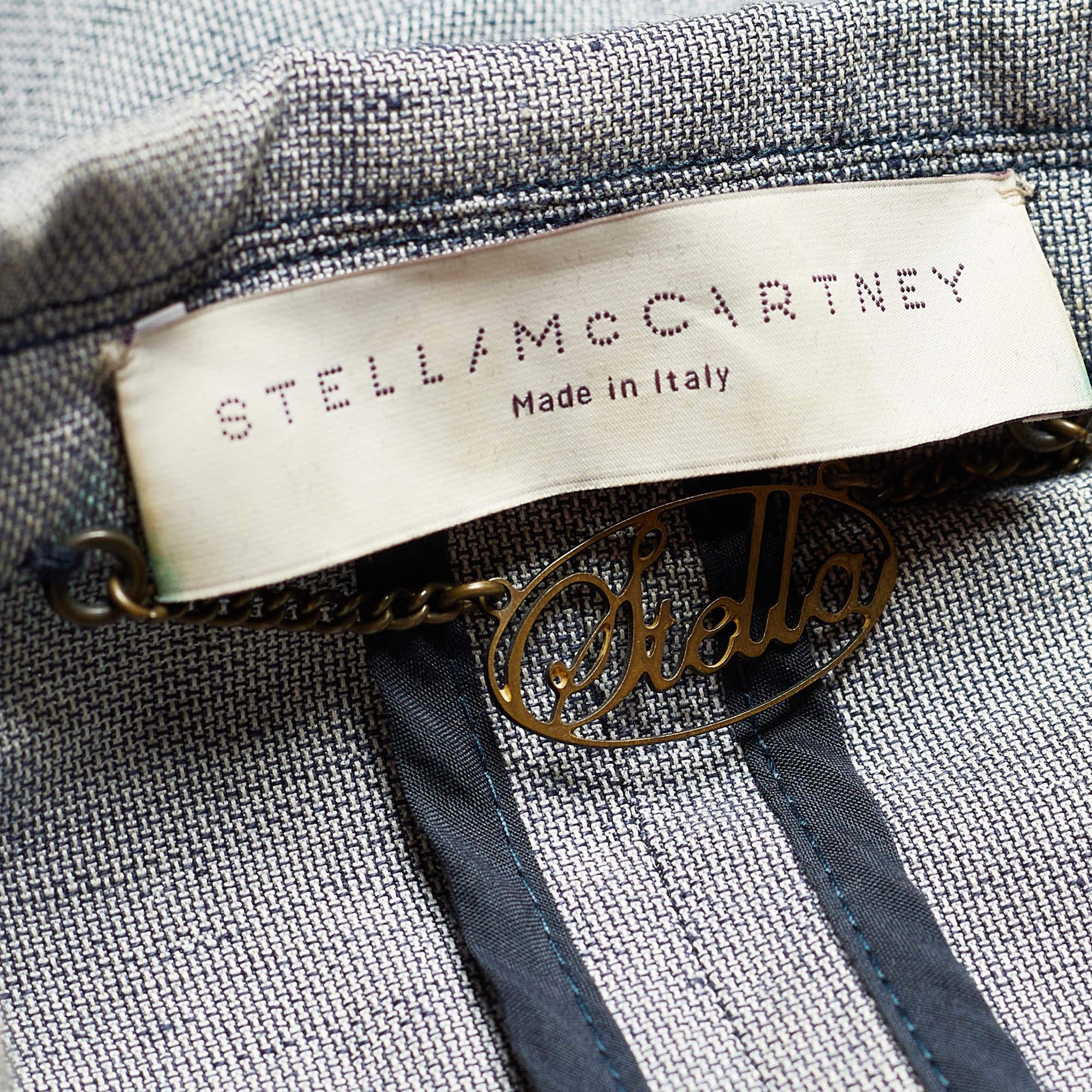 Stella McCartney Grey Linen Single Breasted Blazer M In Good Condition For Sale In Dubai, Al Qouz 2
