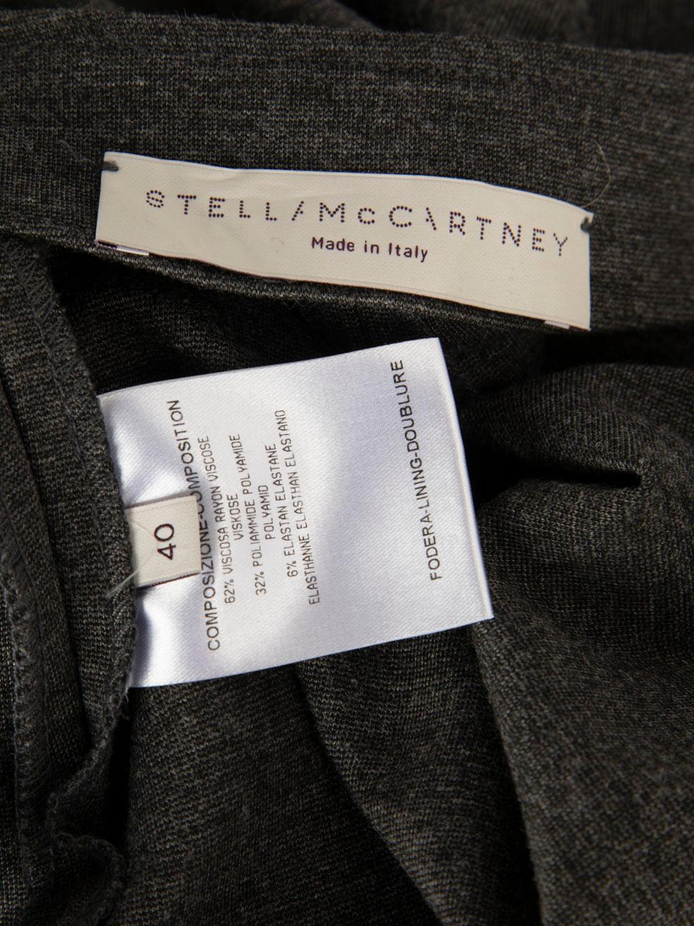 Stella McCartney Grey Long Sleeve V Neck Dress Size S In Good Condition For Sale In London, GB