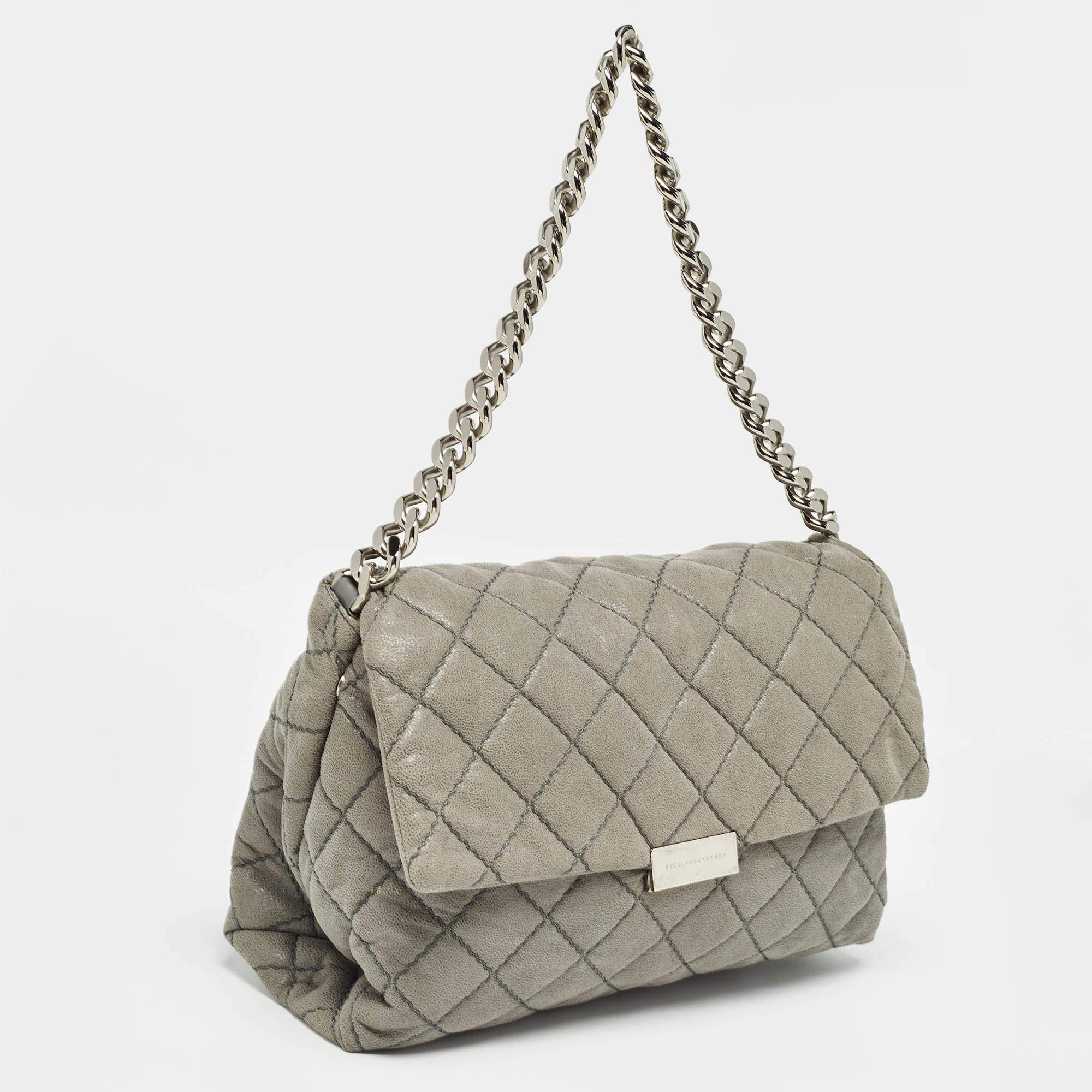 Stella McCartney Bolso Beckett de ante sintético acolchado gris Gris