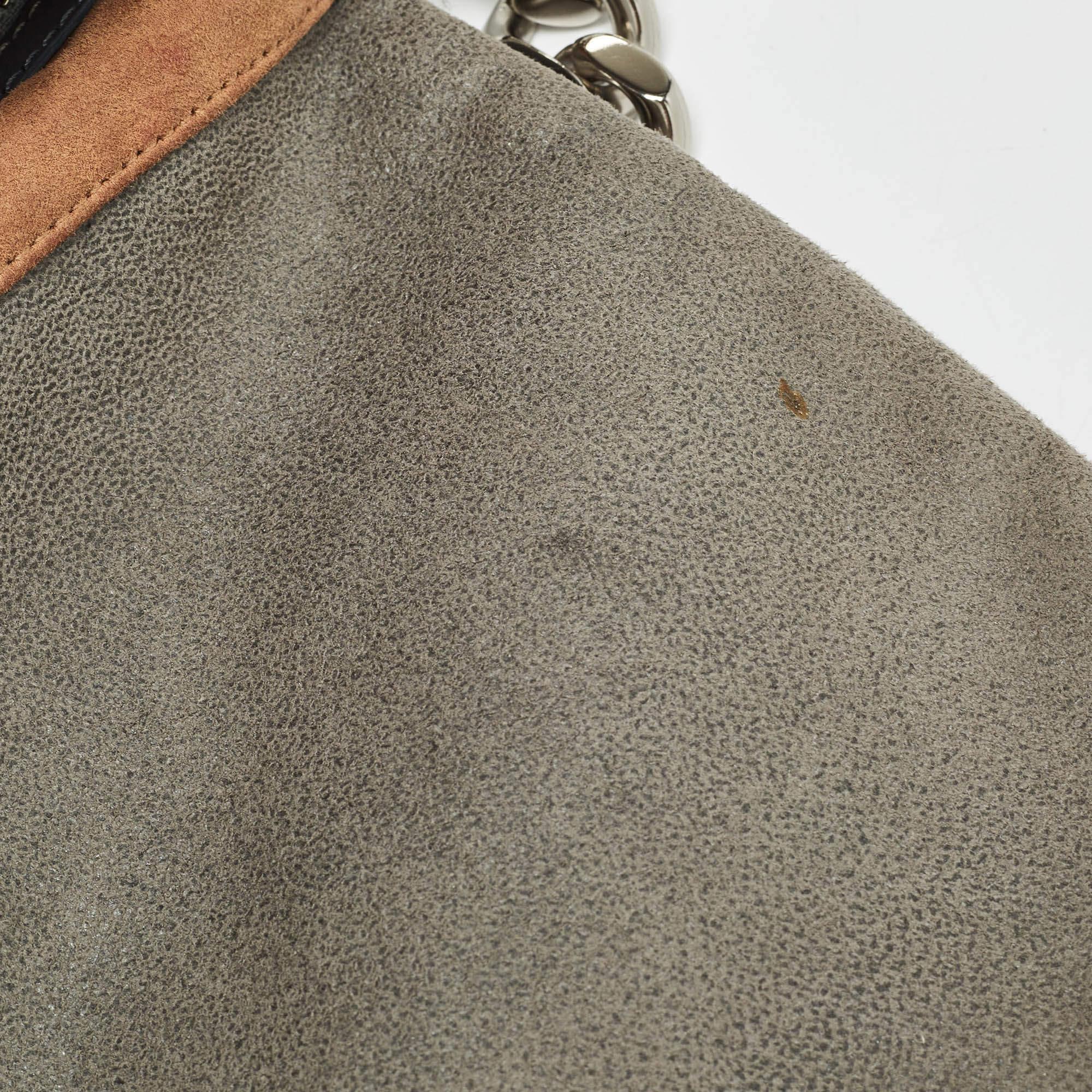 Stella McCartney Bolso Beckett de ante sintético acolchado gris 3