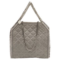 Stella McCartney Grey Quilted Faux Suede Mini Falabella Tote