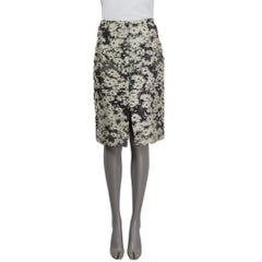 STELLA MCCARTNEY grey & silver cotton FLORAL Skirt 40 S