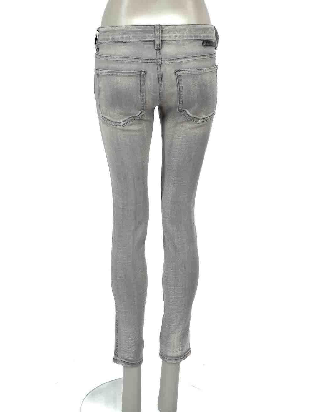 Gray Stella McCartney Grey Stone Wash Skinny Jeans Size S For Sale