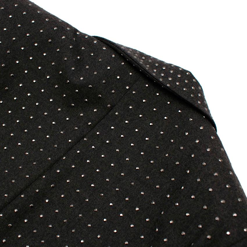 Stella McCartney Grauer einreihiger Blazer aus Wolle mit Nieten - Größe US2 1