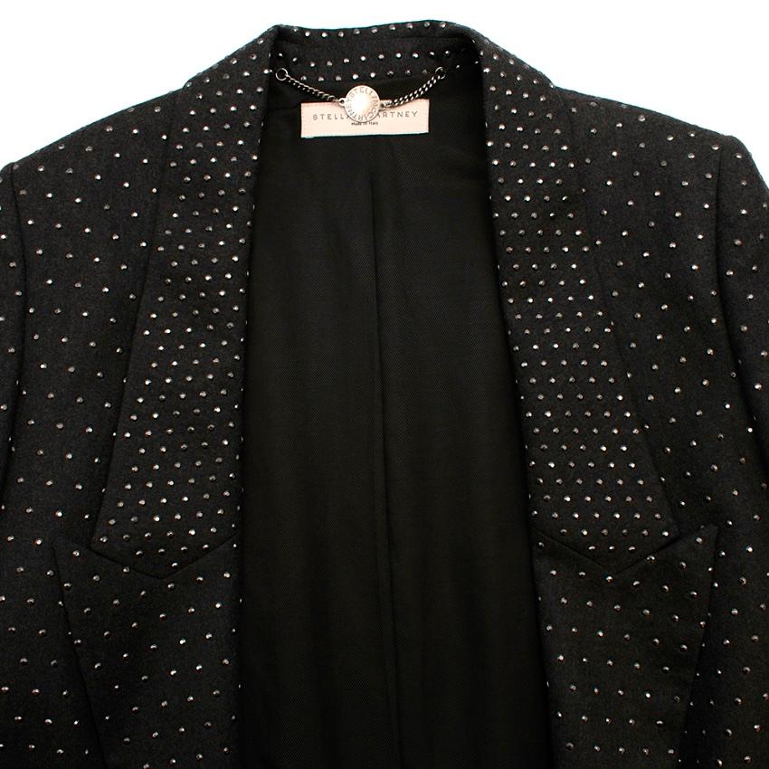 Stella McCartney Grauer einreihiger Blazer aus Wolle mit Nieten - Größe US2 2