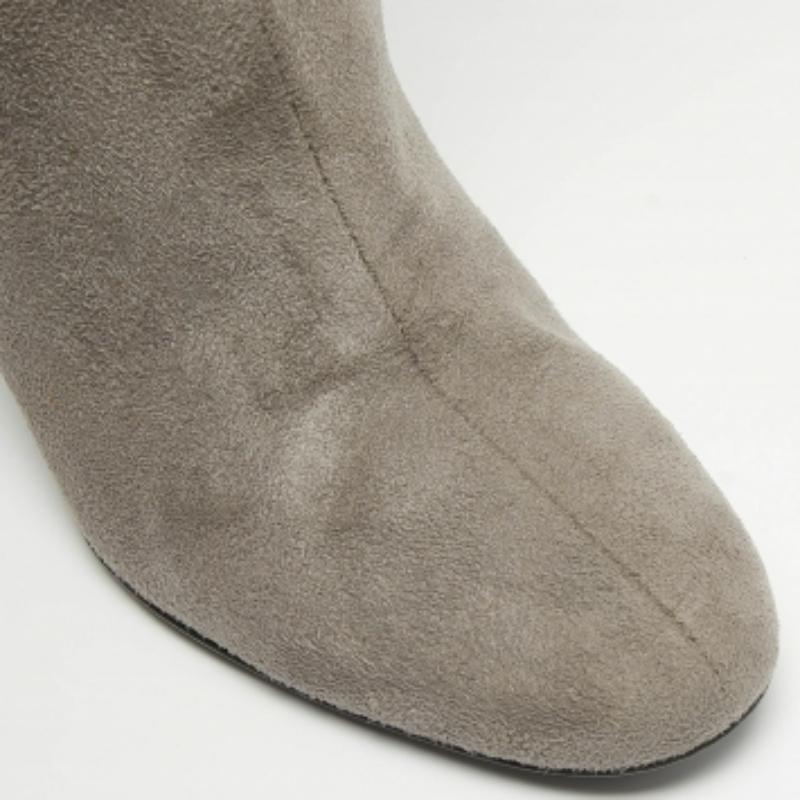 Stella McCartney - Bottes en daim gris, longueur genou, taille 39 Pour femmes en vente