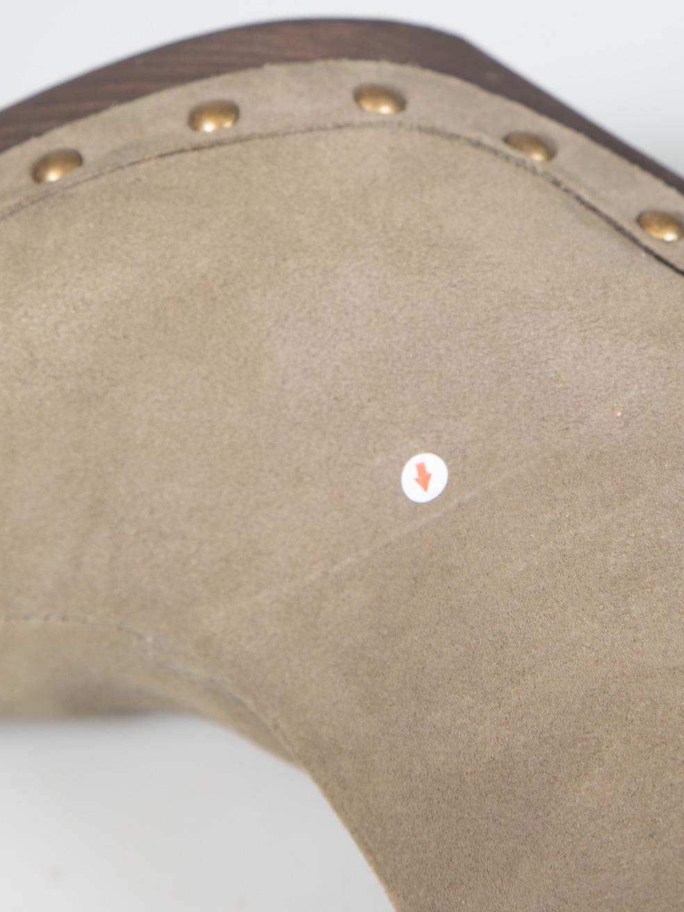 Stella McCartney - Bottes cloutées en daim végétal gris, taille IT 38 en vente 5