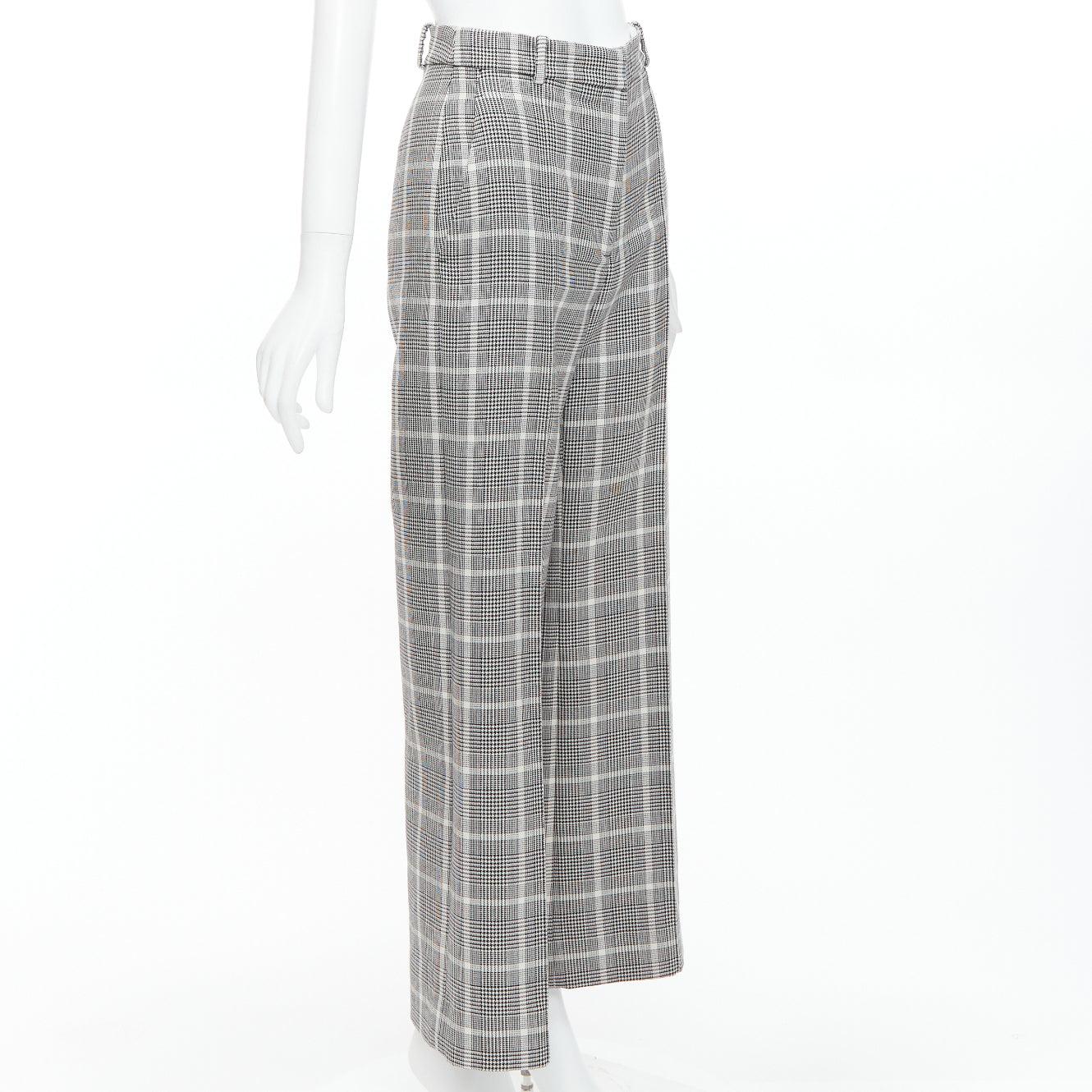 STELLA MCCARTNEY Grau-Weiße Hose mit weitem Bein und Hahnentrittmuster IT36 XXS im Zustand „Hervorragend“ im Angebot in Hong Kong, NT