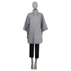 STELLA MCCARTNEY grey wool 2022 ZIP CAPE COAT Jacket 40 S