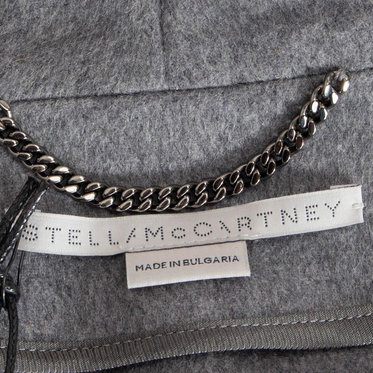 Gray STELLA MCCARTNEY grey wool 2022 ZIP CAPE COAT Jacket 40 S