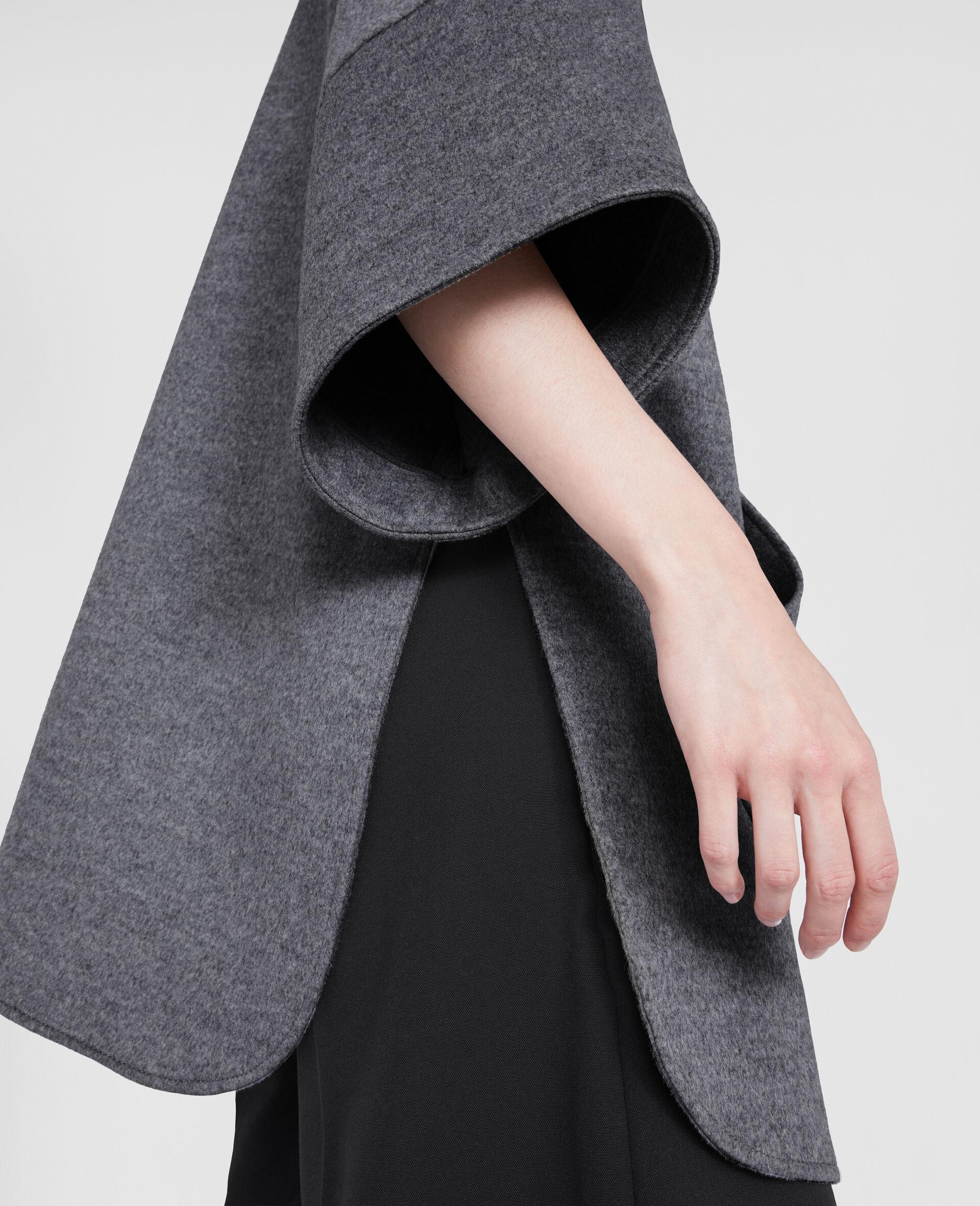 Women's STELLA MCCARTNEY grey wool 2022 ZIP CAPE COAT Jacket 40 S