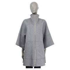 STELLA MCCARTNEY grey wool 2022 ZIP CAPE COAT Jacket 40 S