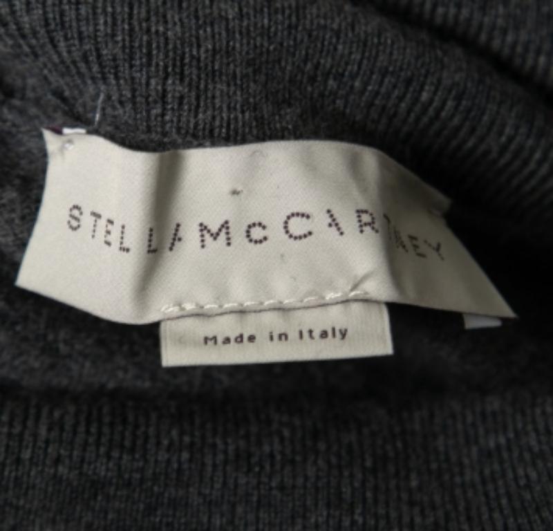 Nero Stella McCartney - Vestito in lana grigio a collo alto e con volant - S in vendita