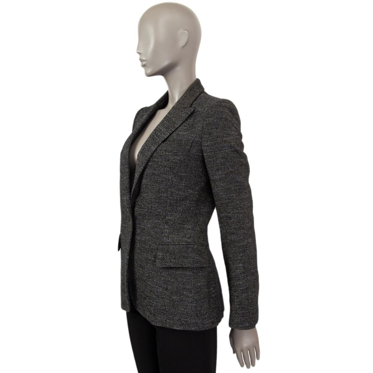 STELLA MCCARTNEY Giacca Blazer LUREX SINGLE BUTTON in lana grigia 40 S In condizioni ottime in vendita a Zürich, CH