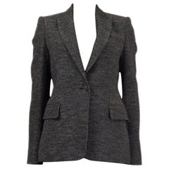 STELLA MCCARTNEY grey wool LUREX SINGLE BUTTON Blazer Jacket 40 S