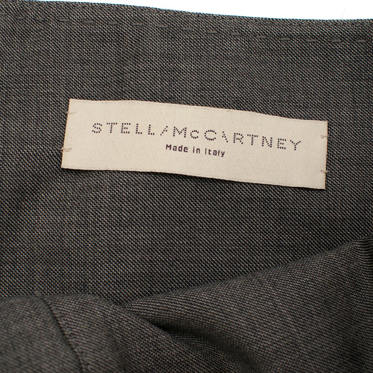 Women's Stella McCartney Grey Wool Straight Trousers estimated size S For Sale