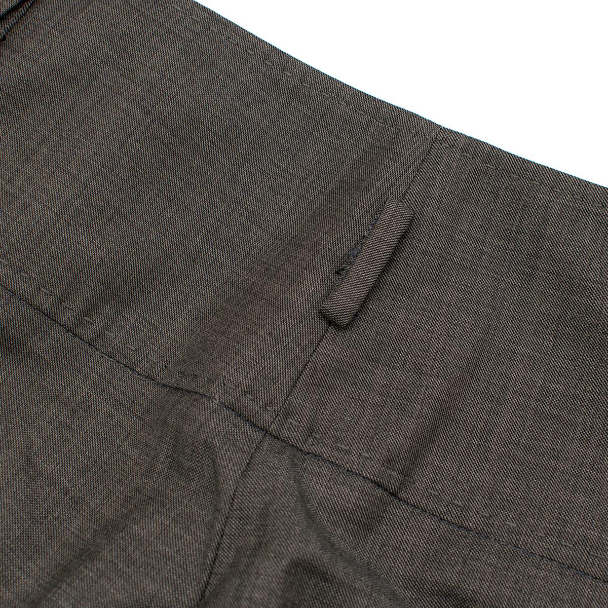 Stella McCartney Grey Wool Straight Trousers estimated size S For Sale 2