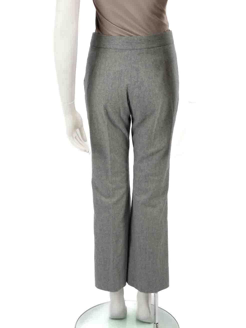 Stella McCartney Grey Wool Straight Trousers Size XS In Good Condition For Sale In London, GB