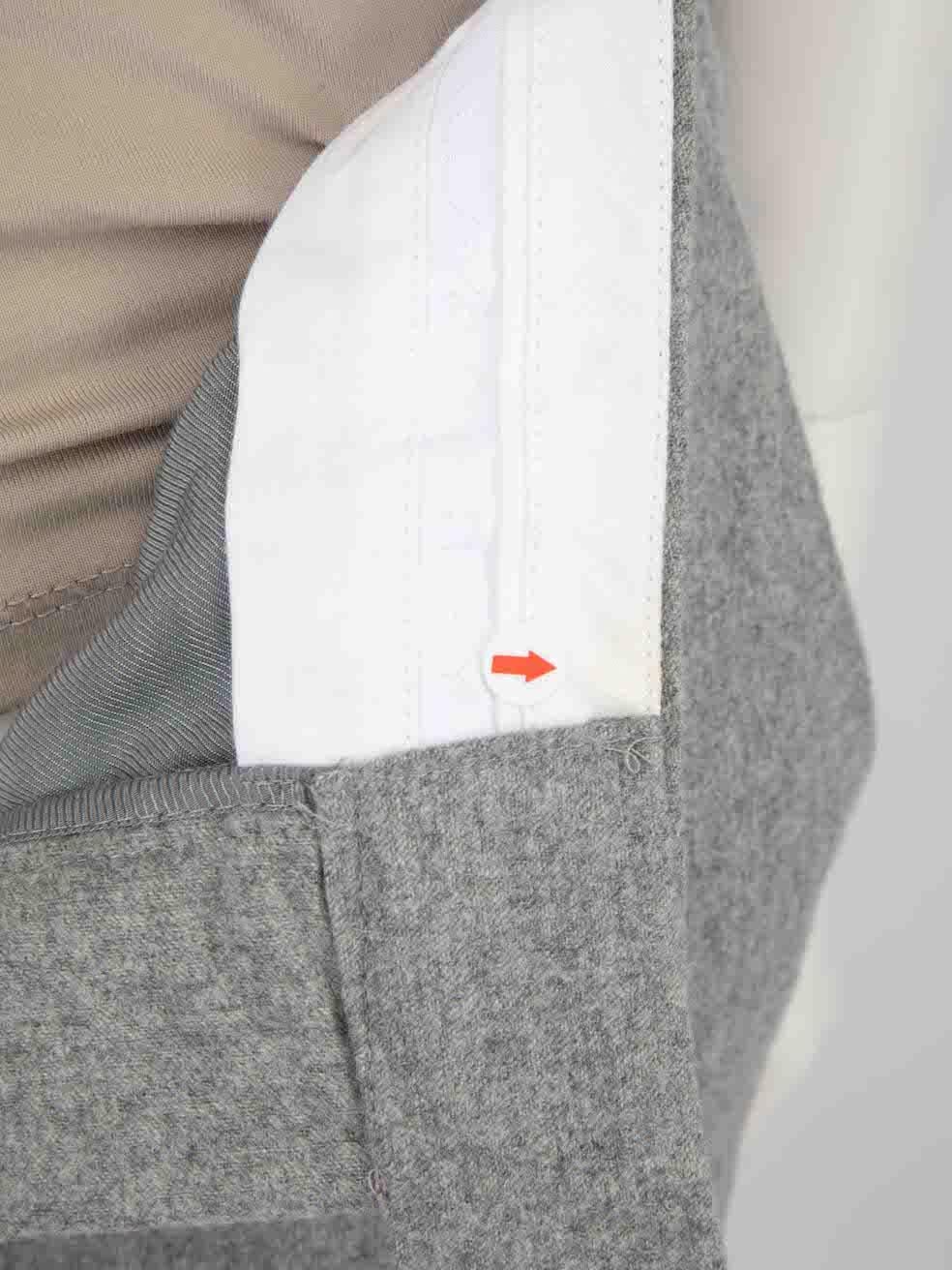 Women's Stella McCartney Grey Wool Straight Trousers Size XS For Sale