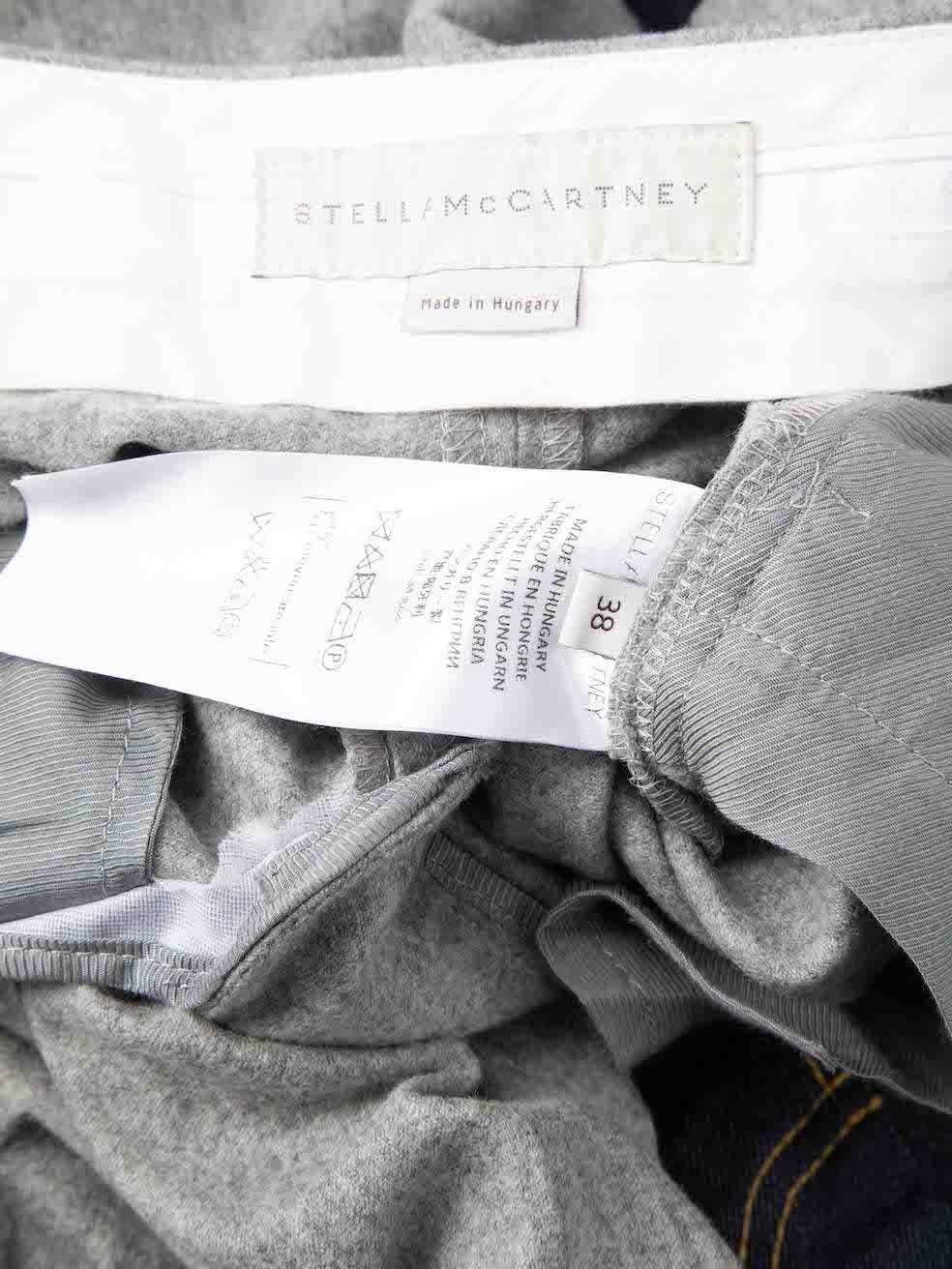 Stella McCartney Grey Wool Straight Trousers Size XS For Sale 2