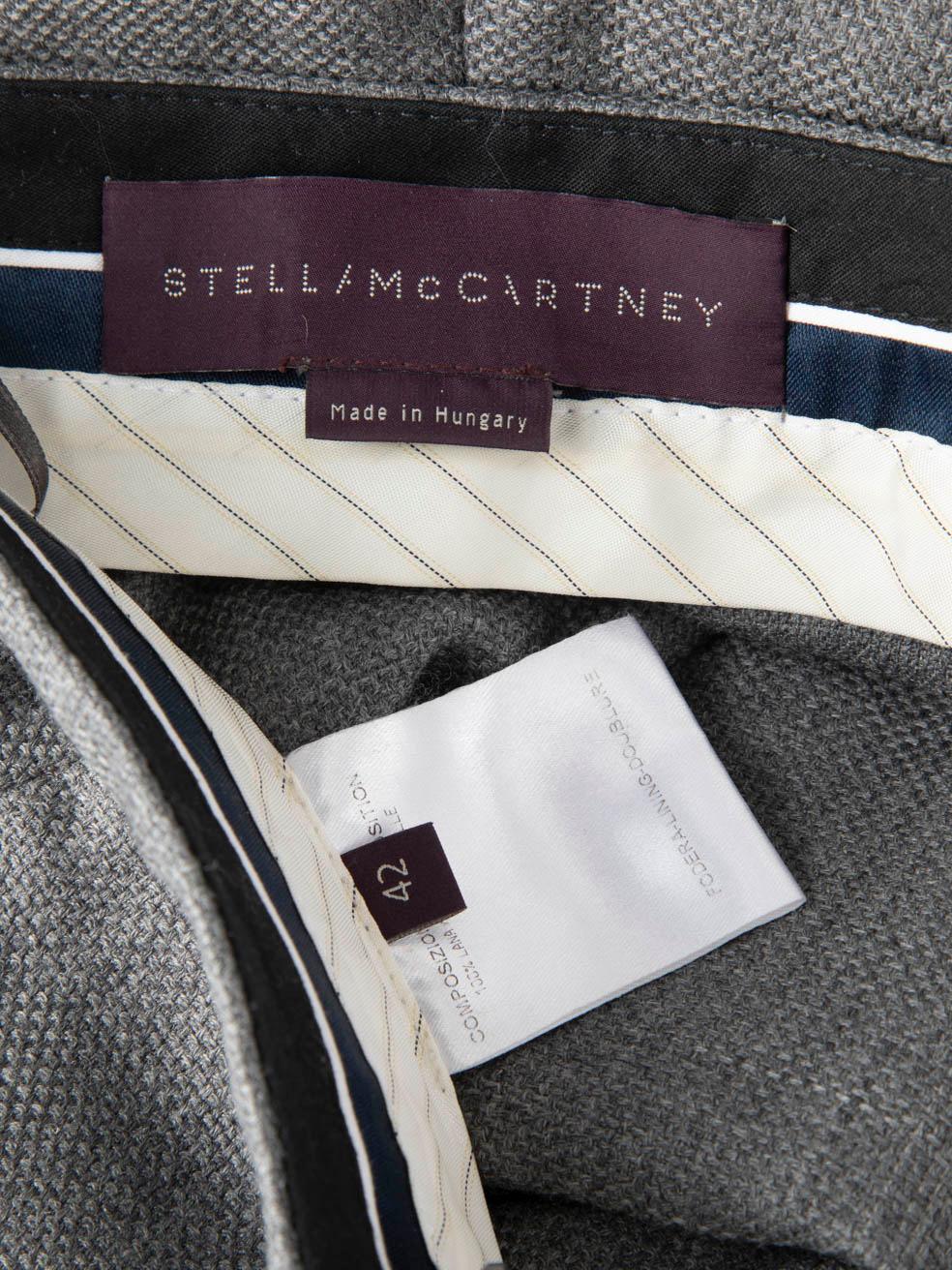 Pantalon en laine grise à fermeture éclair Stella McCartney, taille M en vente 2