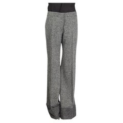 STELLA MCCARTNEY grey wool TWEED WIDE LEG Pants 44 L