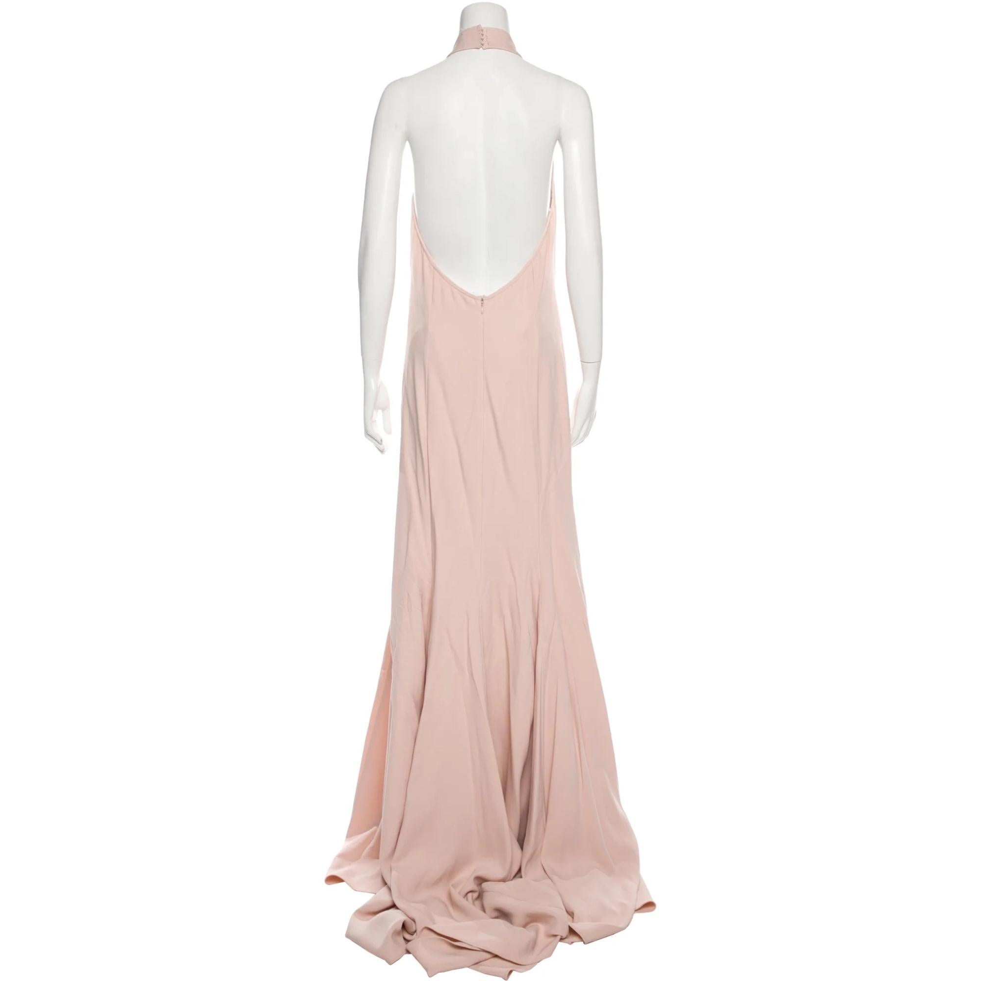 Stella Mccartney Halterneck Light Pink Gown (US8) In Good Condition In Montreal, Quebec
