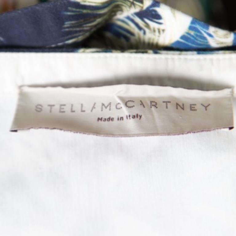 Stella McCartney Top aus Stretch-Baumwolle mit Hawaii-Druck und Knopfleiste hinten, M Damen im Angebot
