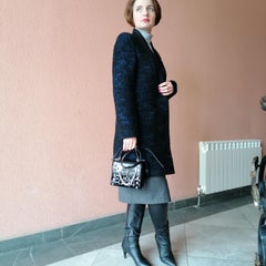 Stella McCartney Mantel aus hochwertigem Woll-Tweed ohne Kragen