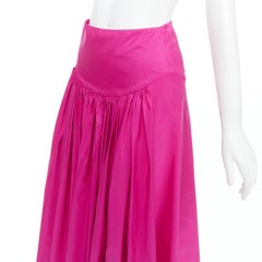STELLA MCCARTNEY hot pink silk blend ruched front fitted midi skirt IT36 XXS
