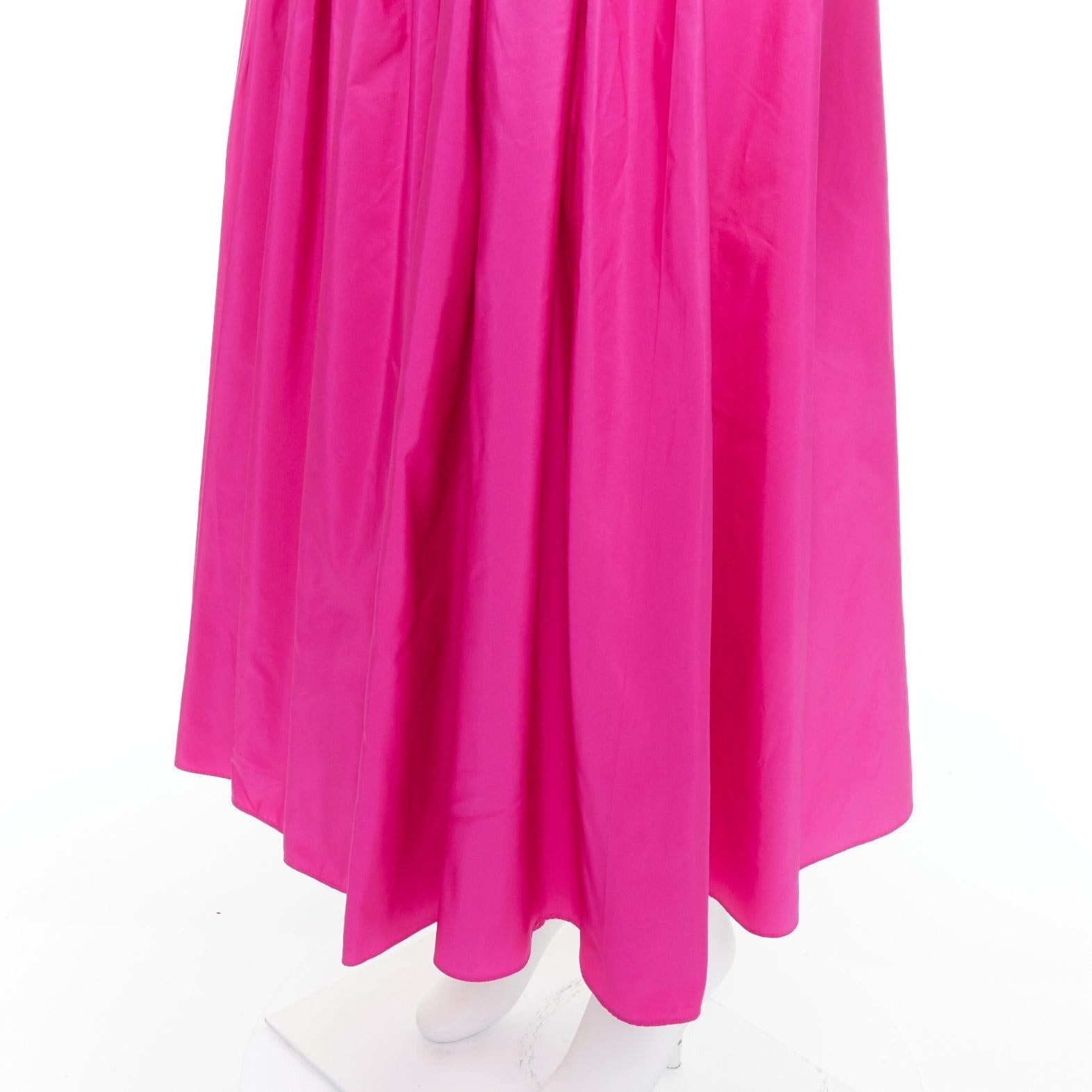 STELLA MCCARTNEY hot pink silk blend ruched front fitted midi skirt IT36 XXS For Sale 2