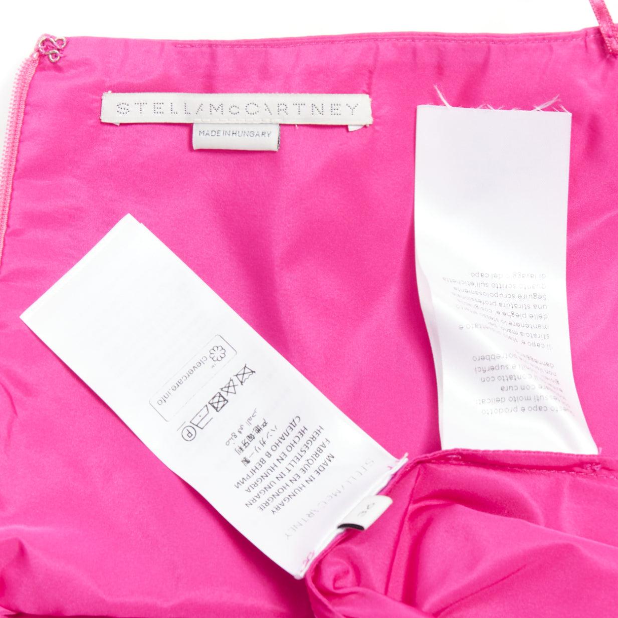 STELLA MCCARTNEY hot pink silk blend ruched front fitted midi skirt IT36 XXS For Sale 3
