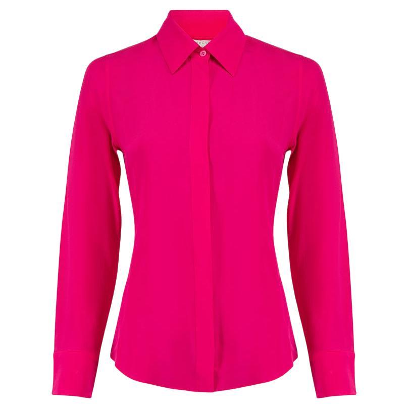 Stella McCartney Hot Pink Silk Button Up Blouse Size XXS For Sale
