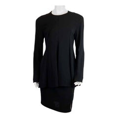 Stella McCartney IT 42 Schwarzes langärmeliges plissiertes Oberteil mit Schößchen