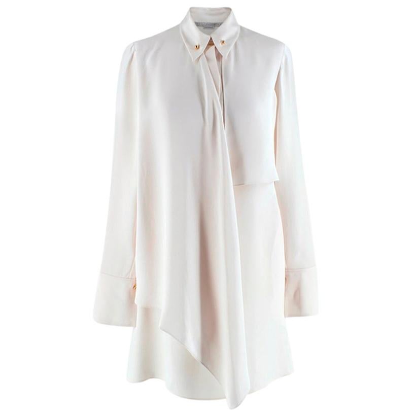 Stella McCartney - Robe chemise asymétrique ivoire à superposition - Taille US2