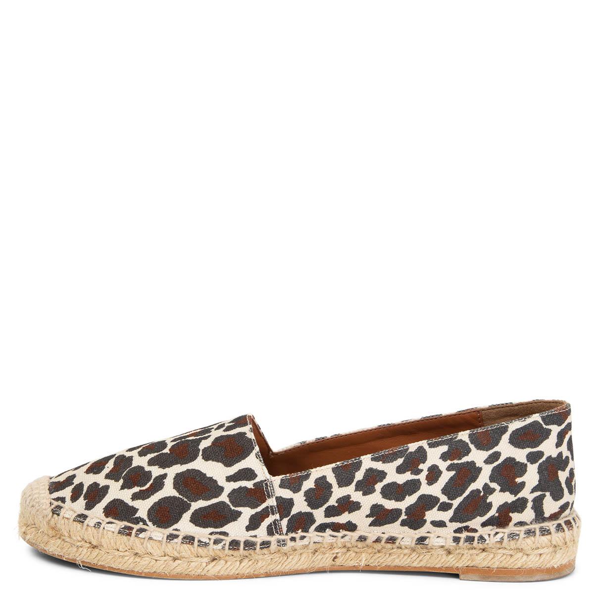 STELLA MCCARTNEY elfenbeinfarbene Leinwand LEOPARD PRINT Espadrilles Schuhe 37 (Beige) im Angebot
