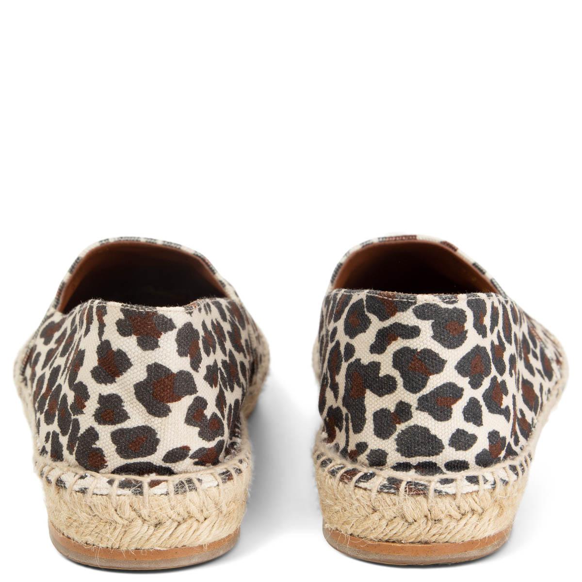 STELLA MCCARTNEY elfenbeinfarbene Leinwand LEOPARD PRINT Espadrilles Schuhe 37 im Zustand „Hervorragend“ im Angebot in Zürich, CH