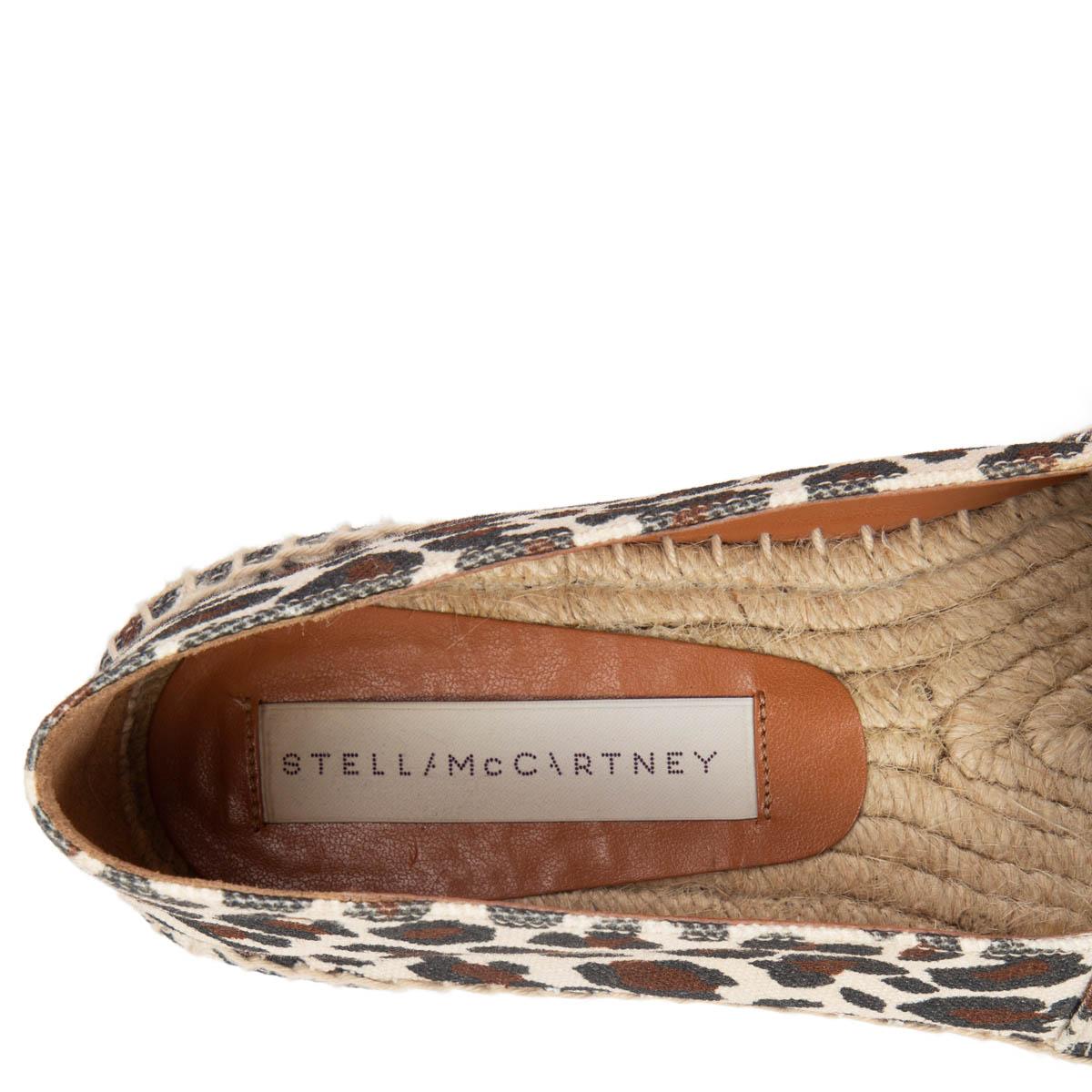 STELLA MCCARTNEY elfenbeinfarbene Leinwand LEOPARD PRINT Espadrilles Schuhe 37 im Angebot 1