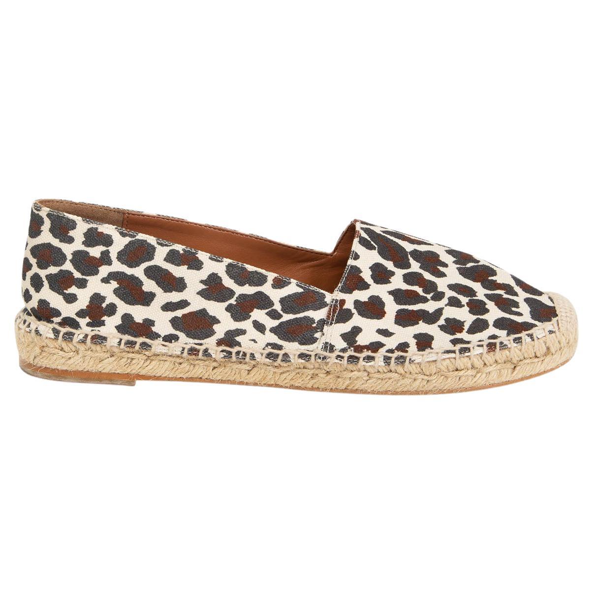 STELLA MCCARTNEY ivory canvas LEOPARD PRINT Espadrilles Flats Shoes For Sale 1stDibs